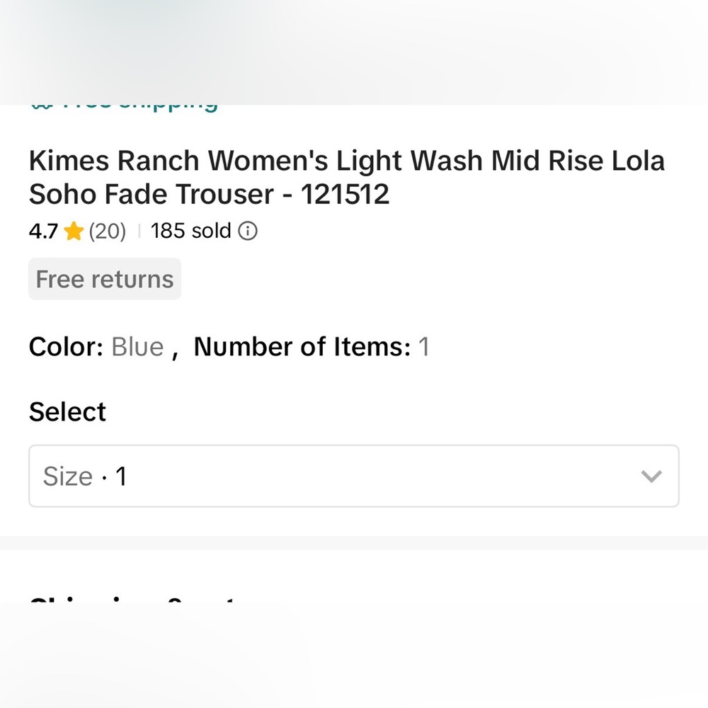Kimes Ranch Light Blue Flare Jeans with Signature Back Stitch 0/36 - Picture 7 of 7